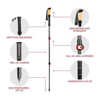 Rothwild Wanderstöcke Steinbock, Teleskop, Carbon...