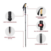 Rothwild faltbare Carbon-Wanderstöcke Platzhirsch