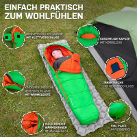 NORDBAER Ultraleichter Kinderschlafsack in gruen Temperaturbereiche