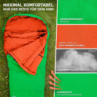 NORDBÄR® Kinder-Schlafsack 3-Jahreszeiten grün