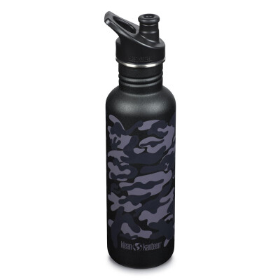 Klean Kanteen Classic Narrow 800 ml Black Camo Trinkflasche mit Sport Cap