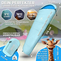 NORDBAER Ultraleichter Kinderschlafsack in aqua splash...