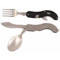 FOX Taschenmesserbesteck, 4 in 1, schwarz, teilbar