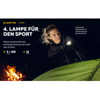 Armytek Crystal Stirnlampe, Lichtfarbe weiß und rot