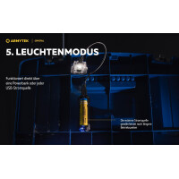 Armytek Crystal Stirnlampe, Lichtfarbe weiß und rot