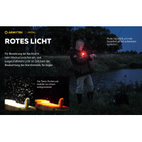 Armytek Crystal Stirnlampe, Lichtfarbe weiß und rot