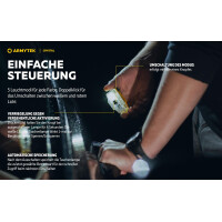 Armytek Crystal Stirnlampe, Lichtfarbe weiß und rot