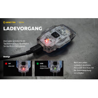 Armytek Crystal Stirnlampe, Lichtfarbe weiß und rot