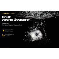 Armytek Crystal Stirnlampe, Lichtfarbe weiß und rot